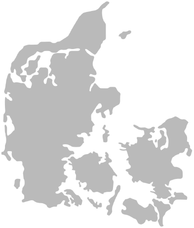 Kort over Danmark — Top Fliserens kører på hele Sjælland