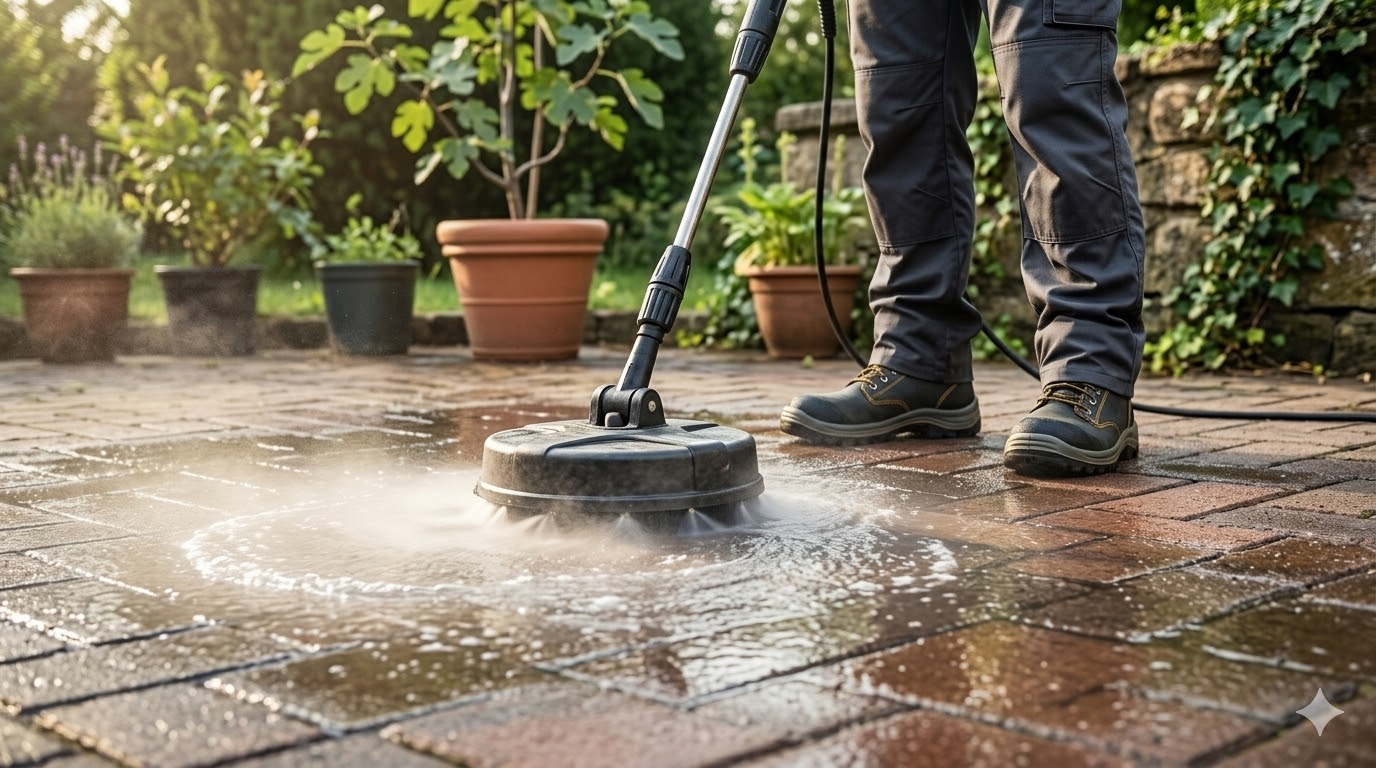 Professionel fliserens i aktion